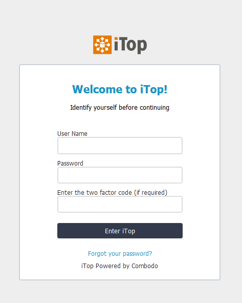 Login form - user can enter two factor code